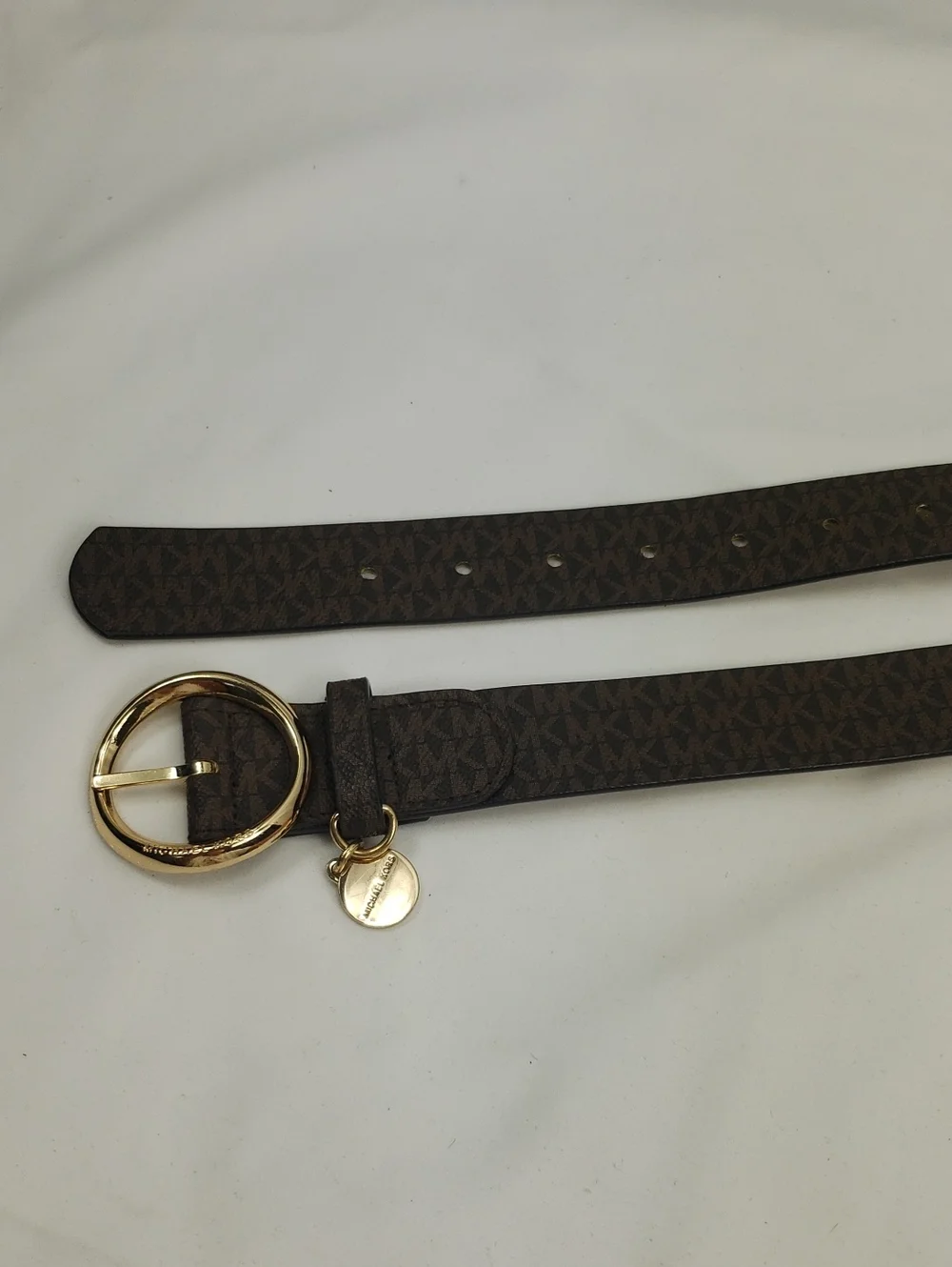 Michael Kors MK Brown Belt with Gold Hardware Women's Size Medium